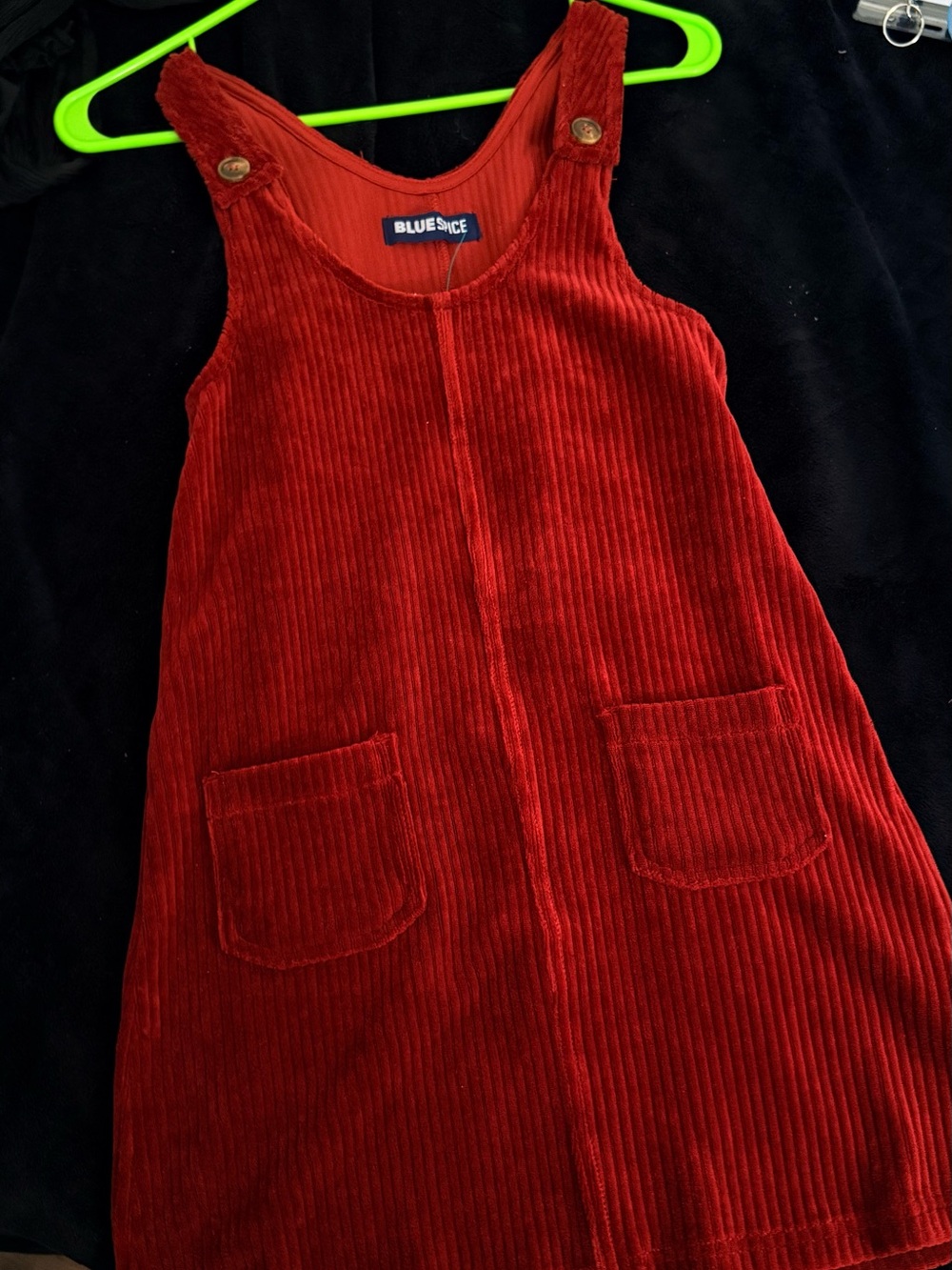 Blue Spice Kids Red Corduroy Pinafore Jumper